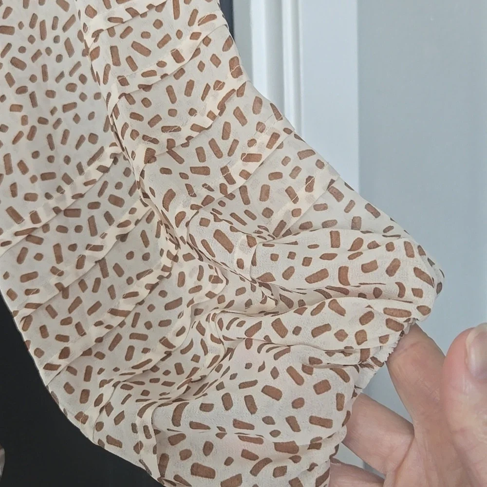 NWT Selfie Leslie Marcheline Brown And Cream Sprinkle Mini Dress Size Medium - Picture 4 of 14